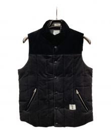 BEDWIN &THE HEARTBREAKERS（ベドウィンアンドザ ハートブレイカーズ）の古着「ダウンベスト コーデユロイ」｜ブラック×ブラウン