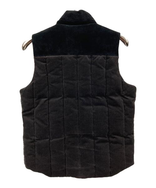 BEDWIN &THE HEARTBREAKERS（ベドウィンアンドザ ハートブレイカーズ）BEDWIN &THE HEARTBREAKERS (ベドウィンアンドザ ハートブレイカーズ) ダウンベスト コーデユロイ ブラック×ブラウン サイズ:2の古着・服飾アイテム