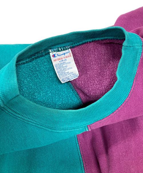 Champion（チャンピオン）Champion (チャンピオン) 90s リバースウィーブスウェット グリーン×パープル サイズ:Lの古着・服飾アイテム