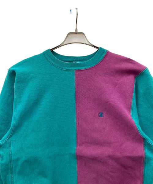 Champion（チャンピオン）Champion (チャンピオン) 90s リバースウィーブスウェット グリーン×パープル サイズ:Lの古着・服飾アイテム