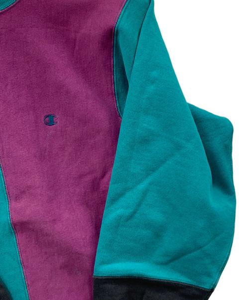 Champion（チャンピオン）Champion (チャンピオン) 90s リバースウィーブスウェット グリーン×パープル サイズ:Lの古着・服飾アイテム