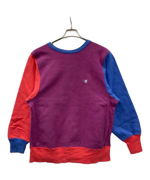 Champion（チャンピオン）Champion (チャンピオン) 90s リバースウィーブスウェット パープル×レッド×ブルー サイズ:Lの古着・服飾アイテム