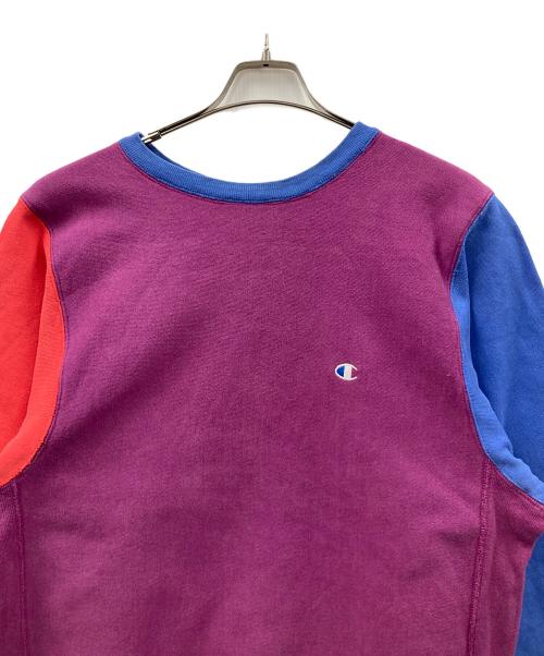 Champion（チャンピオン）Champion (チャンピオン) 90s リバースウィーブスウェット パープル×レッド×ブルー サイズ:Lの古着・服飾アイテム