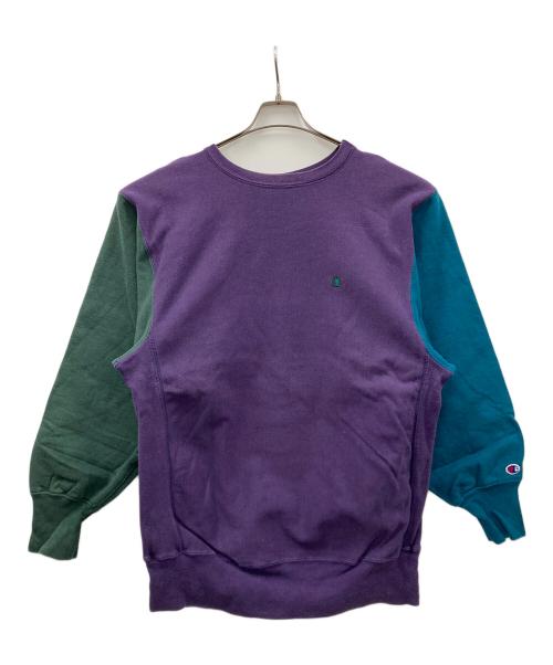 Champion（チャンピオン）Champion (チャンピオン) 90s リバースウィーブスウェット パープル×グリーン サイズ:XXLの古着・服飾アイテム