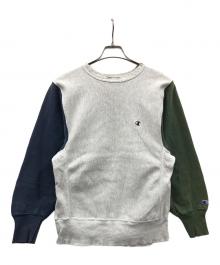 Champion（チャンピオン）の古着「90s リバースウィーブスウェット」｜グレー×ネイビー×グリーン