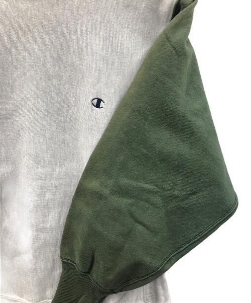 Champion（チャンピオン）Champion (チャンピオン) 90s リバースウィーブスウェット グレー×ネイビー×グリーン サイズ:MEDIUMの古着・服飾アイテム