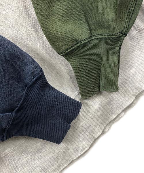 Champion（チャンピオン）Champion (チャンピオン) 90s リバースウィーブスウェット グレー×ネイビー×グリーン サイズ:MEDIUMの古着・服飾アイテム