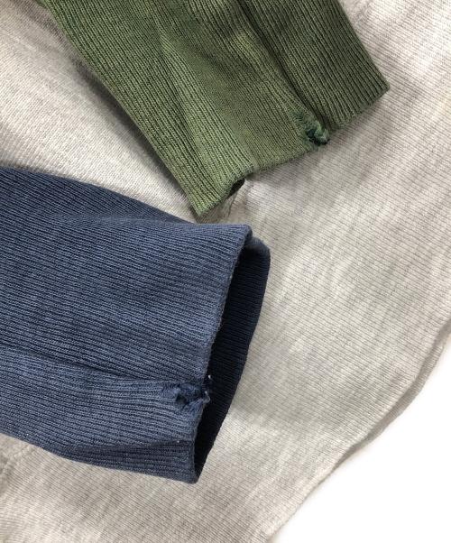 Champion（チャンピオン）Champion (チャンピオン) 90s リバースウィーブスウェット グレー×ネイビー×グリーン サイズ:MEDIUMの古着・服飾アイテム