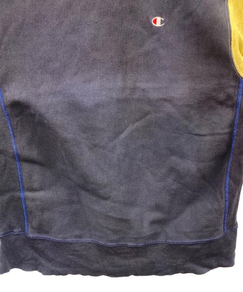 Champion（チャンピオン）Champion (チャンピオン) 90s リバースウィーブスウェット チャコールグレー×イエロー サイズ:Lの古着・服飾アイテム