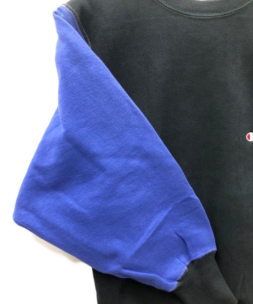 Champion（チャンピオン）Champion (チャンピオン) 90s リバースウィーブスウェット ブラック×ブルー サイズ:MEDIUMの古着・服飾アイテム