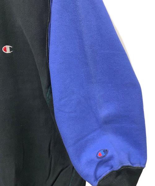 Champion（チャンピオン）Champion (チャンピオン) 90s リバースウィーブスウェット ブラック×ブルー サイズ:MEDIUMの古着・服飾アイテム