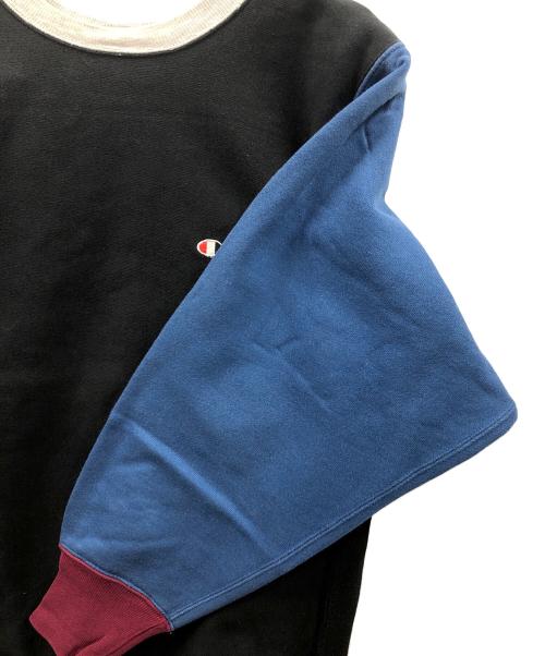 Champion（チャンピオン）Champion (チャンピオン) 90s リバースウィーブスウェット ブラック×ブルー×グレー サイズ:MEDIUMの古着・服飾アイテム