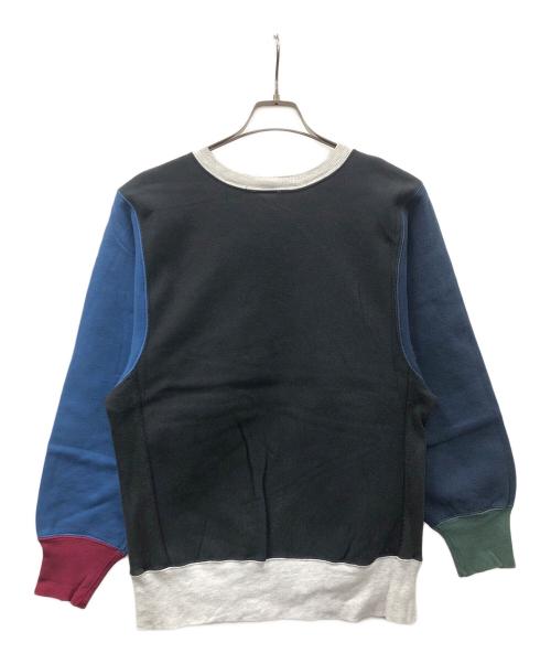 Champion（チャンピオン）Champion (チャンピオン) 90s リバースウィーブスウェット ブラック×ブルー×グレー サイズ:MEDIUMの古着・服飾アイテム