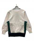 Championチャンピオン）の古着「90s リバースウィーブスウェット」｜ホワイト×グリーン