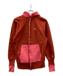 Champion（チャンピオン）の古着「90s リバースウィーブパーカー」｜ピンク×ブラウン