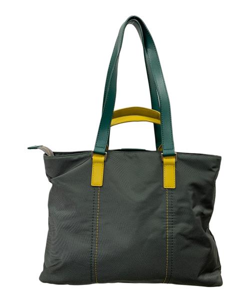 PAUL SMITH（ポールスミス）PAUL SMITH (ポールスミス) 2WAYトートバッグ ハンドバッグ グリーン×イエロー サイズ:実寸サイズにてご確認ください。の古着・服飾アイテム