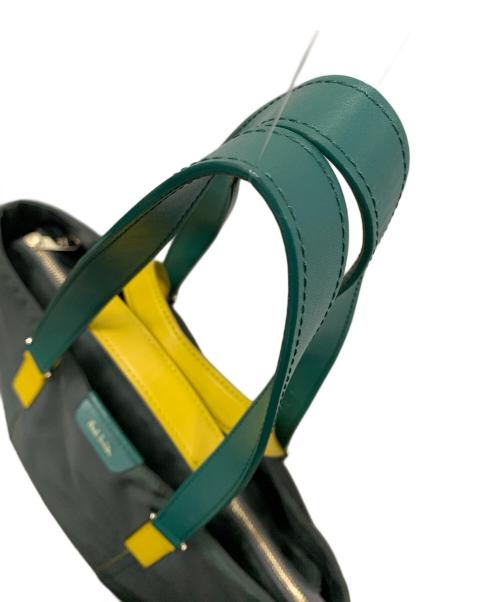 PAUL SMITH（ポールスミス）PAUL SMITH (ポールスミス) 2WAYトートバッグ ハンドバッグ グリーン×イエロー サイズ:実寸サイズにてご確認ください。の古着・服飾アイテム