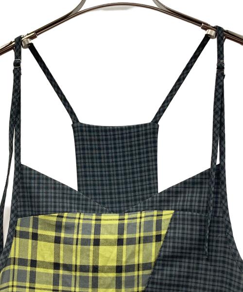 AULA AILA（アウラアイラ）AULA AILA (アウラアイラ) チェッカードジャンパースカート グリーンの古着・服飾アイテム