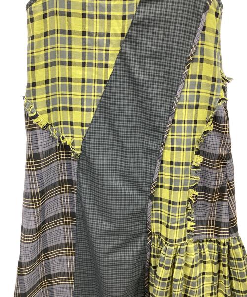 AULA AILA（アウラアイラ）AULA AILA (アウラアイラ) チェッカードジャンパースカート グリーンの古着・服飾アイテム