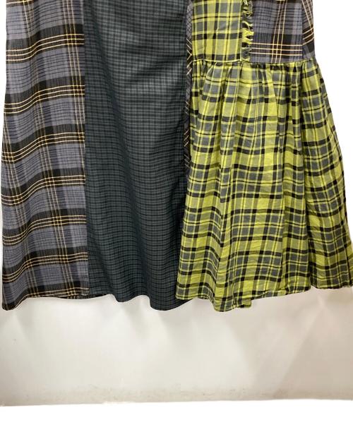 AULA AILA（アウラアイラ）AULA AILA (アウラアイラ) チェッカードジャンパースカート グリーンの古着・服飾アイテム