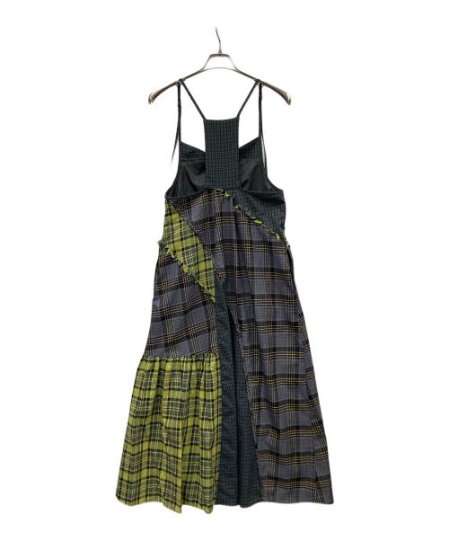 AULA AILA（アウラアイラ）AULA AILA (アウラアイラ) チェッカードジャンパースカート グリーンの古着・服飾アイテム