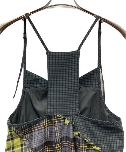 AULA AILA（アウラアイラ）AULA AILA (アウラアイラ) チェッカードジャンパースカート グリーンの古着・服飾アイテム