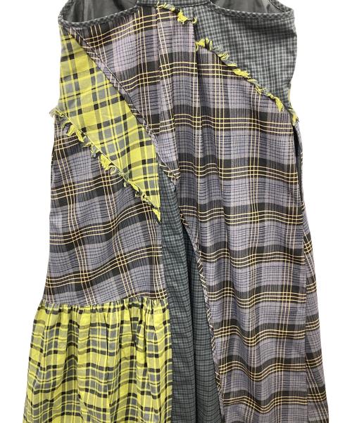 AULA AILA（アウラアイラ）AULA AILA (アウラアイラ) チェッカードジャンパースカート グリーンの古着・服飾アイテム