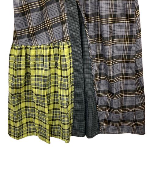 AULA AILA（アウラアイラ）AULA AILA (アウラアイラ) チェッカードジャンパースカート グリーンの古着・服飾アイテム