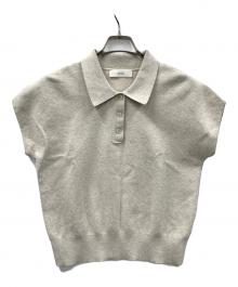 OHOTORO（オオトロ）の古着「ニット pot french sleeve knit（ポット フレンチ スリーブ ニット）」｜ライトグレー