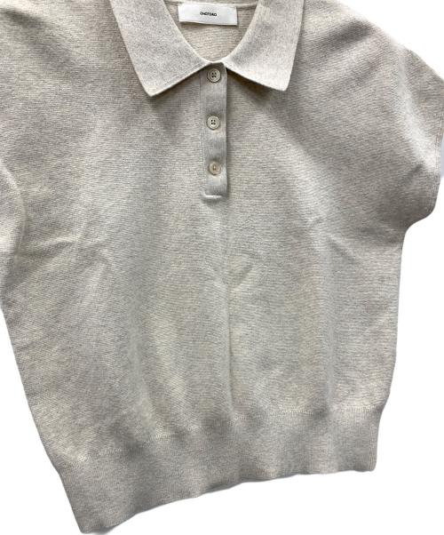 OHOTORO（オオトロ）OHOTORO (オオトロ) ニット pot french sleeve knit（ポット フレンチ スリーブ ニット） ライトグレー サイズ:実寸サイズにご確認ください。の古着・服飾アイテム