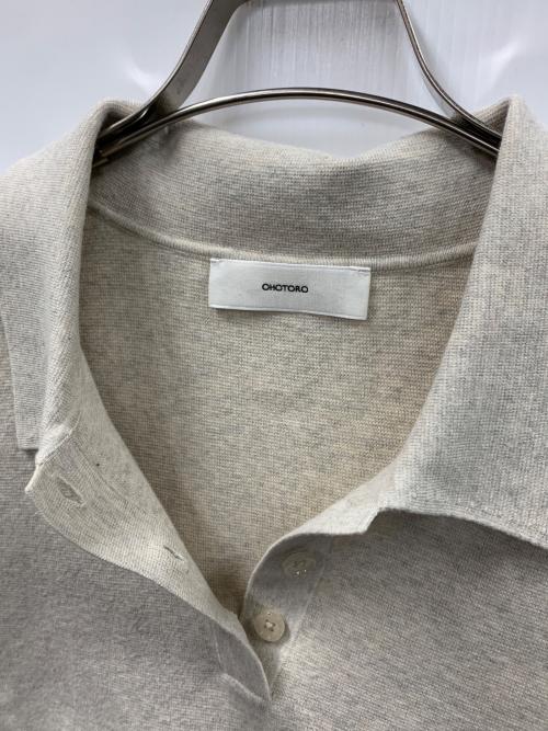 OHOTORO（オオトロ）OHOTORO (オオトロ) ニット pot french sleeve knit（ポット フレンチ スリーブ ニット） ライトグレー サイズ:実寸サイズにご確認ください。の古着・服飾アイテム