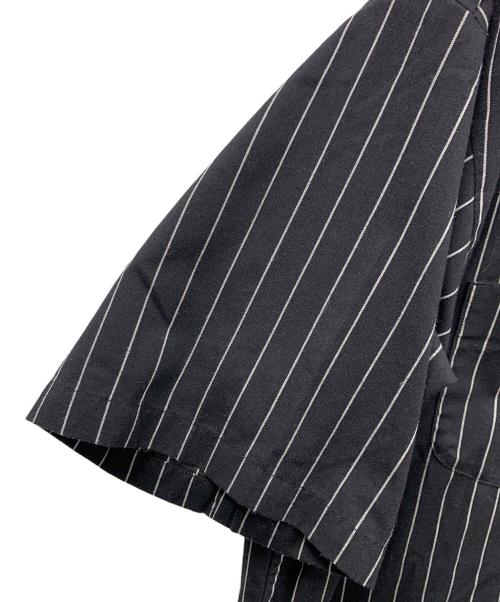 Schott（ショット）Schott (ショット) 半袖シャツ STRIPE SS WORK SHIRT（ストライプSSワークシャツ） ブラック サイズ:Lの古着・服飾アイテム