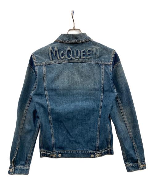 ALEXANDER McQUEEN（アレキサンダーマックイーン）ALEXANDER McQUEEN (アレキサンダーマックイーン) グラフィティデニムジャケット インディゴ サイズ:44の古着・服飾アイテム