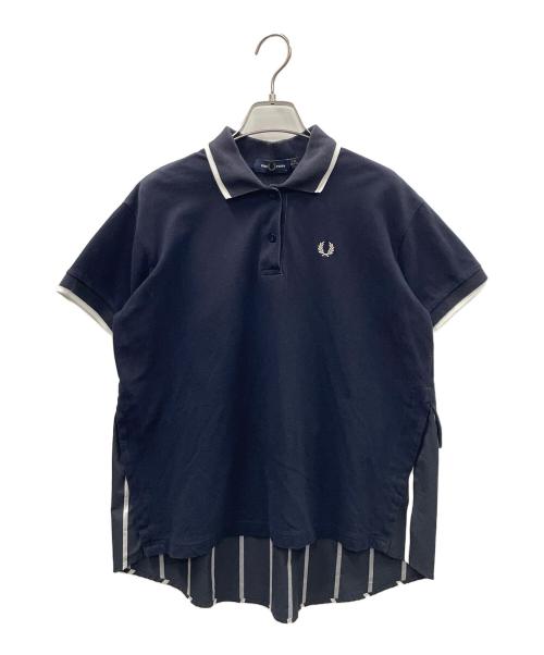 FRED PERRY（フレッドペリー）FRED PERRY (フレッドペリー) シャツ コットンバックヘム PANELLED POLO SHIRT（パネルポロシャツ） ネイビー サイズ:UK10の古着・服飾アイテム