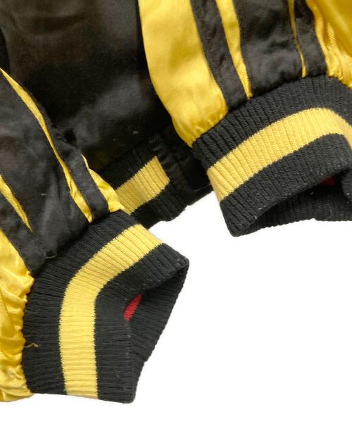 阪神タイガース（ハンシンタイガース）阪神タイガース (ハンシンタイガース) リバーシブルスタジャン 刺繍 ブラック×イエロー サイズ:Lの古着・服飾アイテム