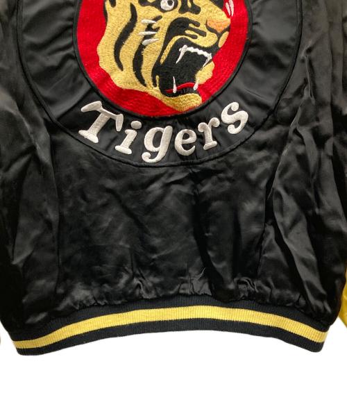 阪神タイガース（ハンシンタイガース）阪神タイガース (ハンシンタイガース) リバーシブルスタジャン 刺繍 ブラック×イエロー サイズ:Lの古着・服飾アイテム