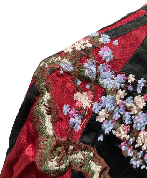 阪神タイガース（ハンシンタイガース）阪神タイガース (ハンシンタイガース) リバーシブルスタジャン 刺繍 ブラック×イエロー サイズ:Lの古着・服飾アイテム