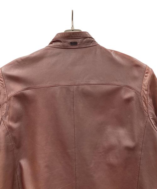 BOSS HUGO BOSS（ボス ヒューゴボス）BOSS HUGO BOSS (ボス ヒューゴボス) シングルライダースジャケット ブラウン サイズ:UK58の古着・服飾アイテム