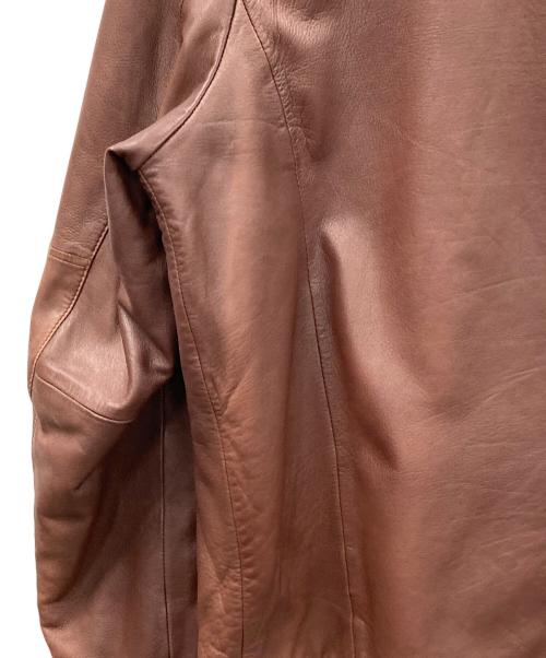 BOSS HUGO BOSS（ボス ヒューゴボス）BOSS HUGO BOSS (ボス ヒューゴボス) シングルライダースジャケット ブラウン サイズ:UK58の古着・服飾アイテム