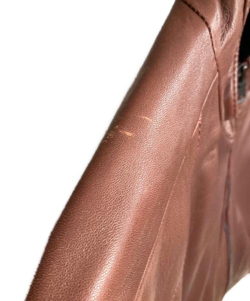 BOSS HUGO BOSS（ボス ヒューゴボス）BOSS HUGO BOSS (ボス ヒューゴボス) シングルライダースジャケット ブラウン サイズ:UK58の古着・服飾アイテム