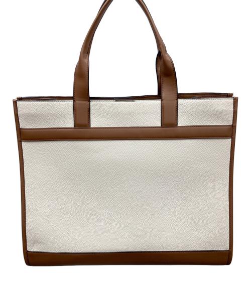 MICHAEL KORS（マイケル・コース）MICHAEL KORS (マイケル・コース) トートバッグ ストラクチャートート アイボリー×ブラウン サイズ:実寸サイズにてご確認くださいの古着・服飾アイテム