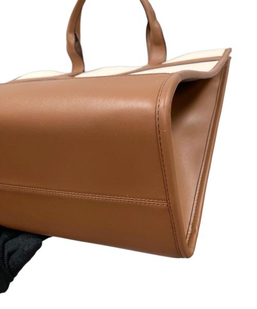 MICHAEL KORS（マイケル・コース）MICHAEL KORS (マイケル・コース) トートバッグ ストラクチャートート アイボリー×ブラウン サイズ:実寸サイズにてご確認くださいの古着・服飾アイテム