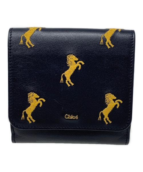 Chloe（クロエ）Chloe (クロエ) 2つ折り財布 リトルホース ブラック サイズ:実寸サイズにてご確認ください。の古着・服飾アイテム