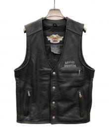HARLEY-DAVIDSON（ハーレーダビッドソン）の古着「レザーベスト」｜ブラック