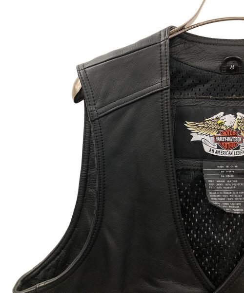 HARLEY-DAVIDSON（ハーレーダビッドソン）HARLEY-DAVIDSON (ハーレーダビッドソン) レザーベスト ブラック サイズ:Mの古着・服飾アイテム