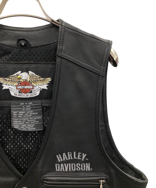 HARLEY-DAVIDSON（ハーレーダビッドソン）HARLEY-DAVIDSON (ハーレーダビッドソン) レザーベスト ブラック サイズ:Mの古着・服飾アイテム