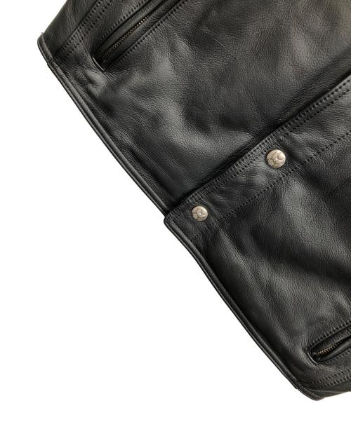 HARLEY-DAVIDSON（ハーレーダビッドソン）HARLEY-DAVIDSON (ハーレーダビッドソン) レザーベスト ブラック サイズ:Mの古着・服飾アイテム