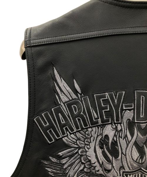 HARLEY-DAVIDSON（ハーレーダビッドソン）HARLEY-DAVIDSON (ハーレーダビッドソン) レザーベスト ブラック サイズ:Mの古着・服飾アイテム