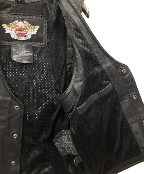 HARLEY-DAVIDSON（ハーレーダビッドソン）HARLEY-DAVIDSON (ハーレーダビッドソン) レザーベスト ブラック サイズ:Mの古着・服飾アイテム
