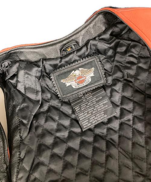 HARLEY-DAVIDSON（ハーレーダビッドソン）HARLEY-DAVIDSON (ハーレーダビッドソン) ベスト ブラック×オレンジ サイズ:Mの古着・服飾アイテム